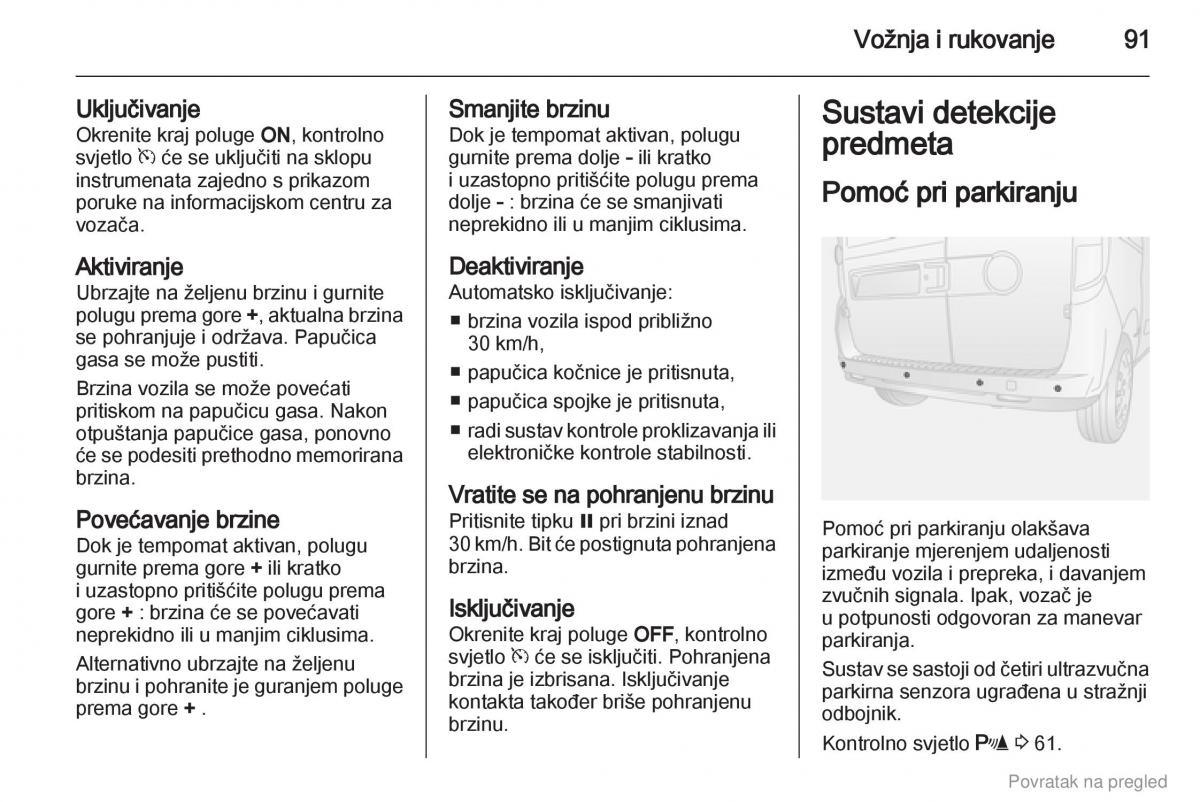 Opel Combo D vlasnicko uputstvo / page 92