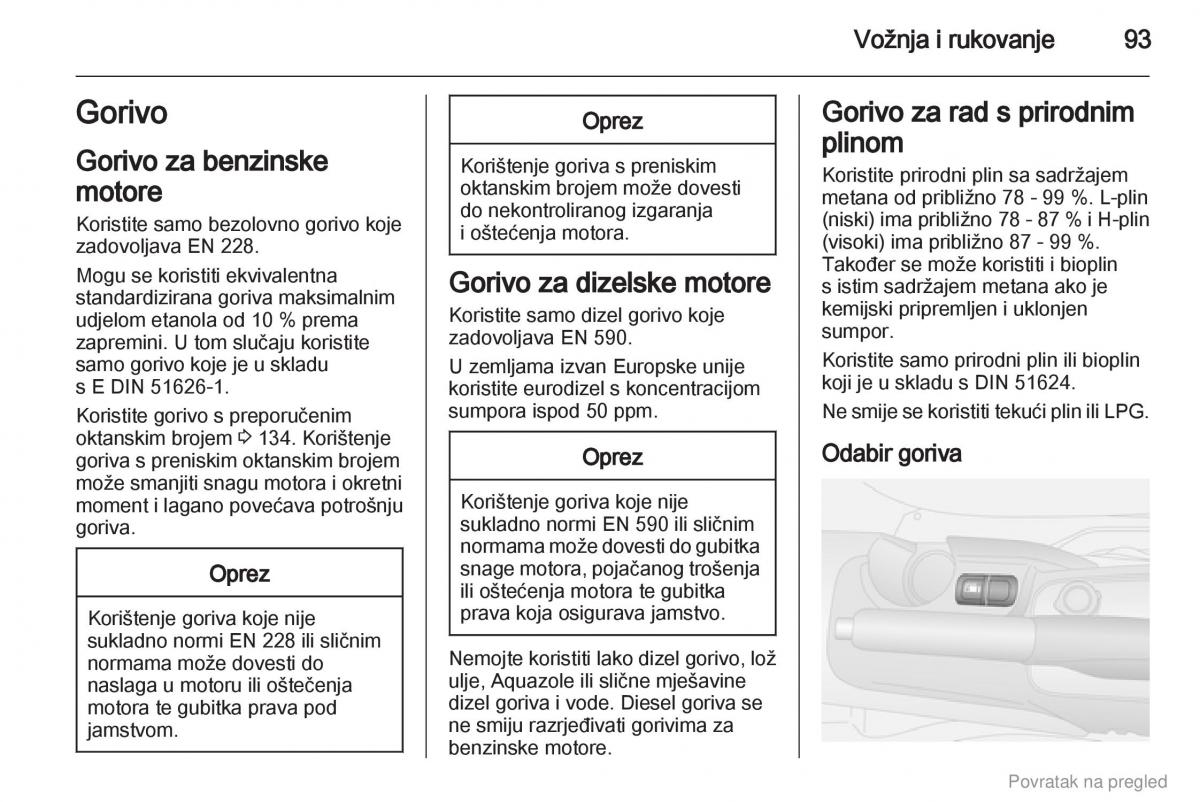 Opel Combo D vlasnicko uputstvo / page 94