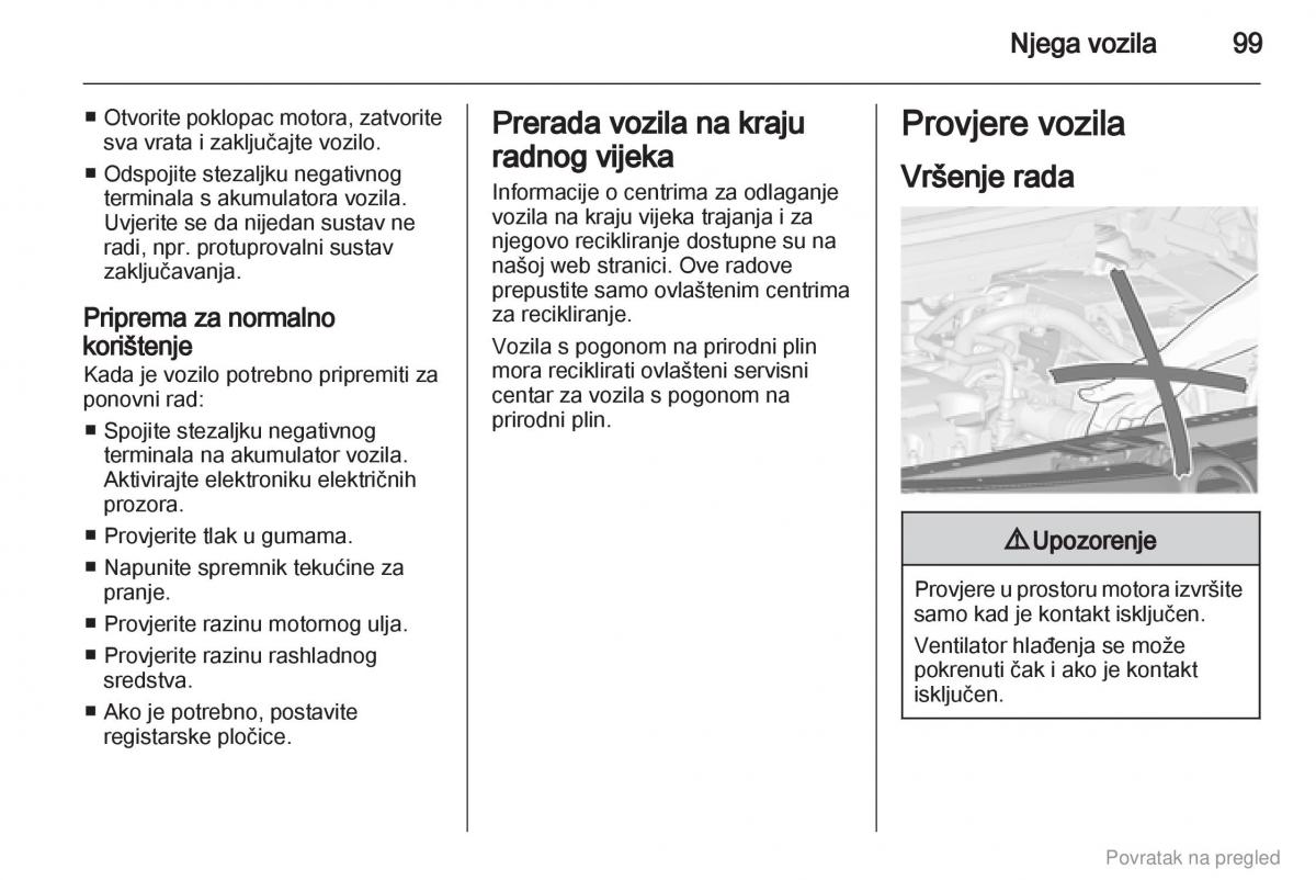 Opel Combo D vlasnicko uputstvo / page 100