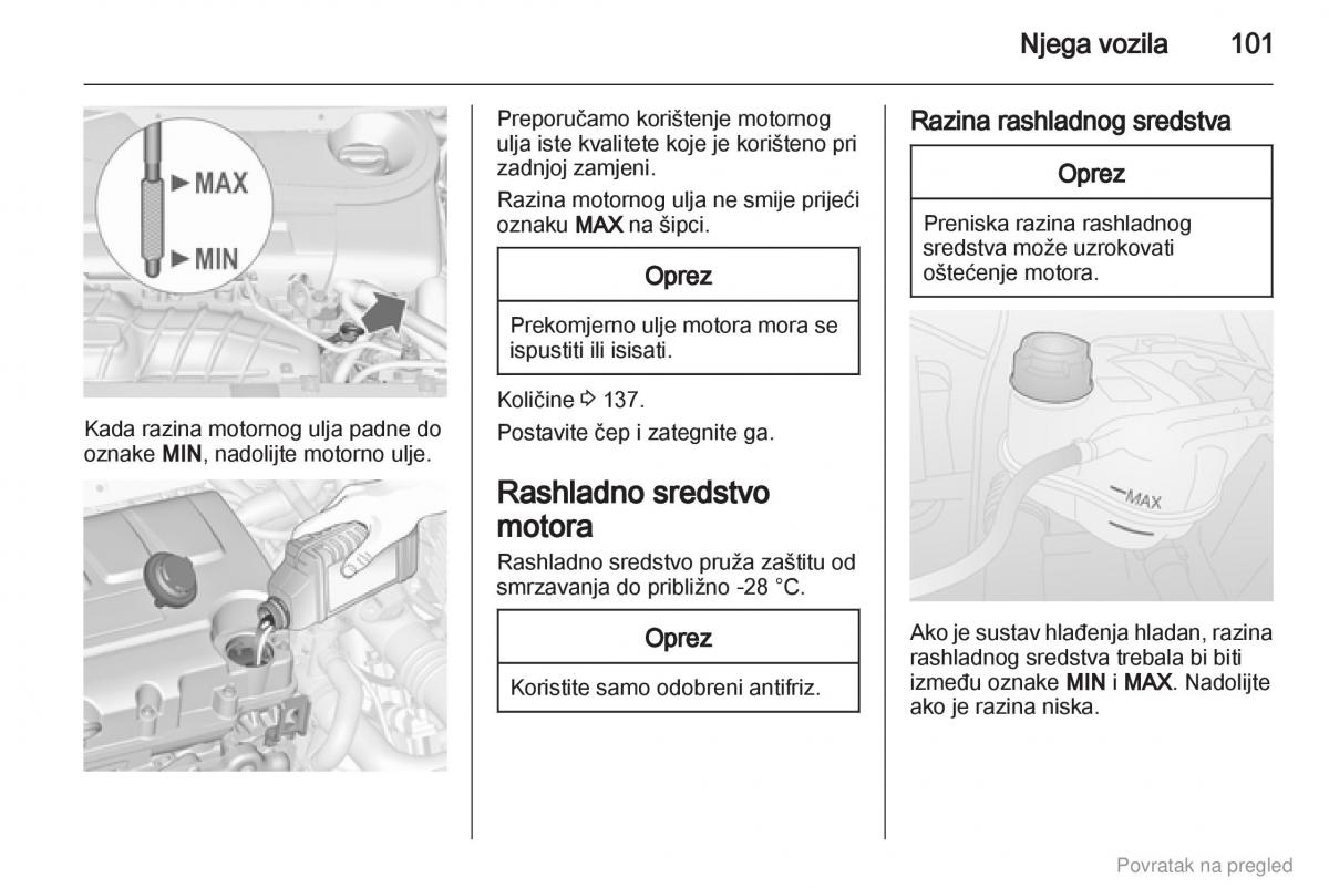 Opel Combo D vlasnicko uputstvo / page 102