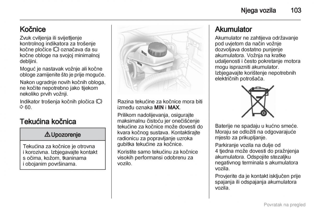 Opel Combo D vlasnicko uputstvo / page 104