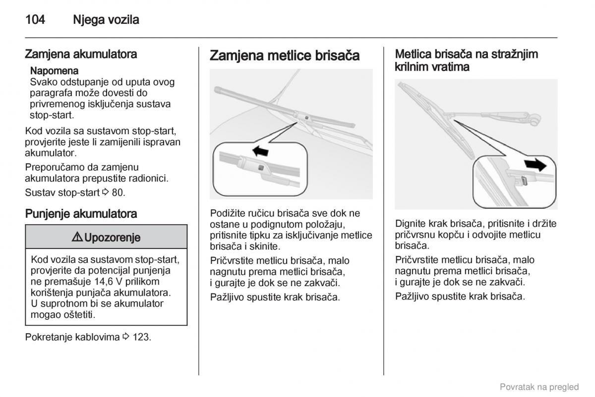 Opel Combo D vlasnicko uputstvo / page 105