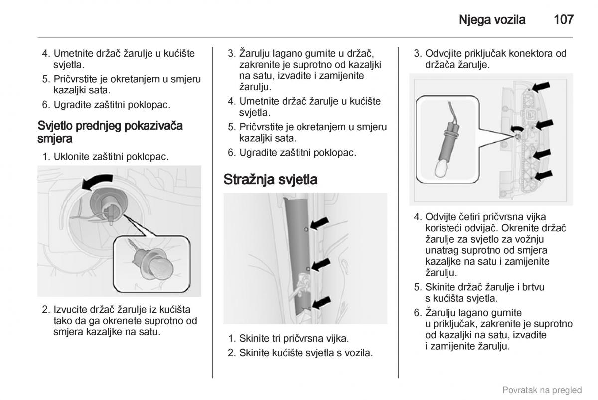 Opel Combo D vlasnicko uputstvo / page 108