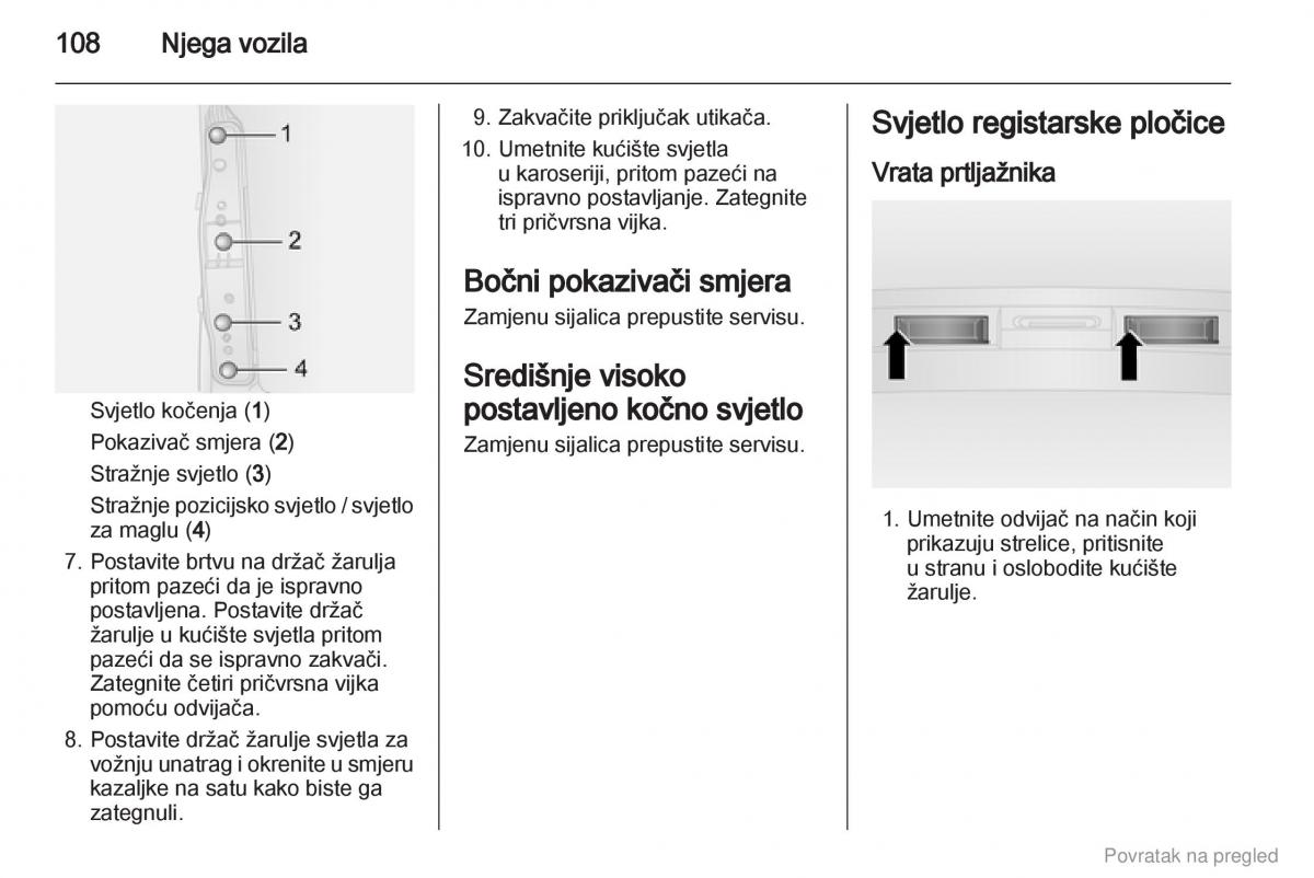 Opel Combo D vlasnicko uputstvo / page 109