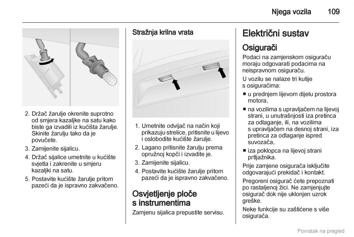 Opel Combo D vlasnicko uputstvo / page 110