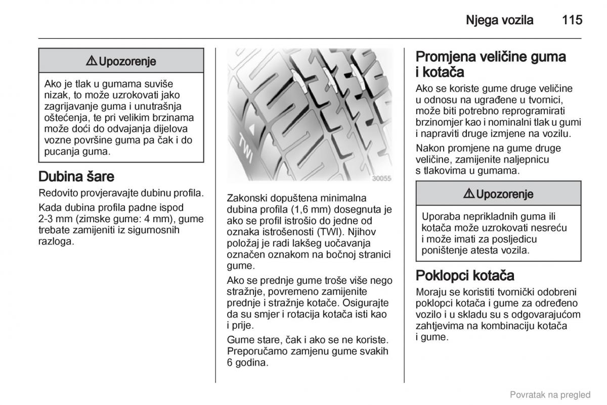 Opel Combo D vlasnicko uputstvo / page 116