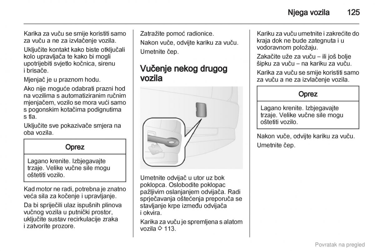 Opel Combo D vlasnicko uputstvo / page 126