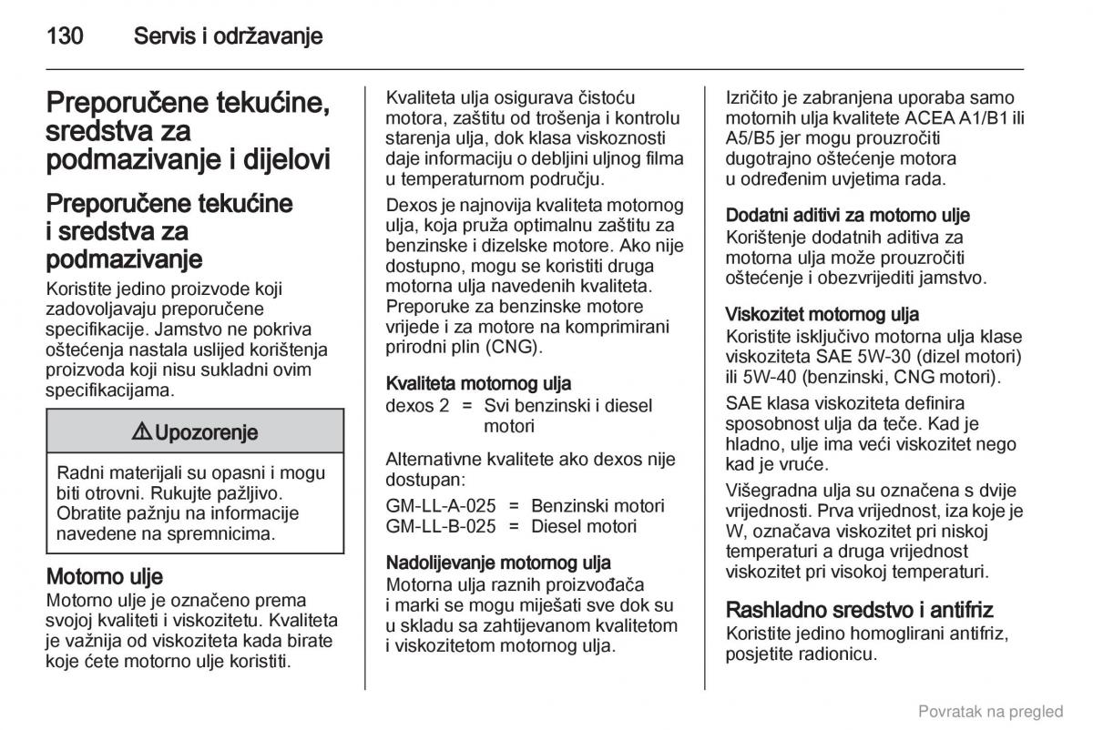 Opel Combo D vlasnicko uputstvo / page 131