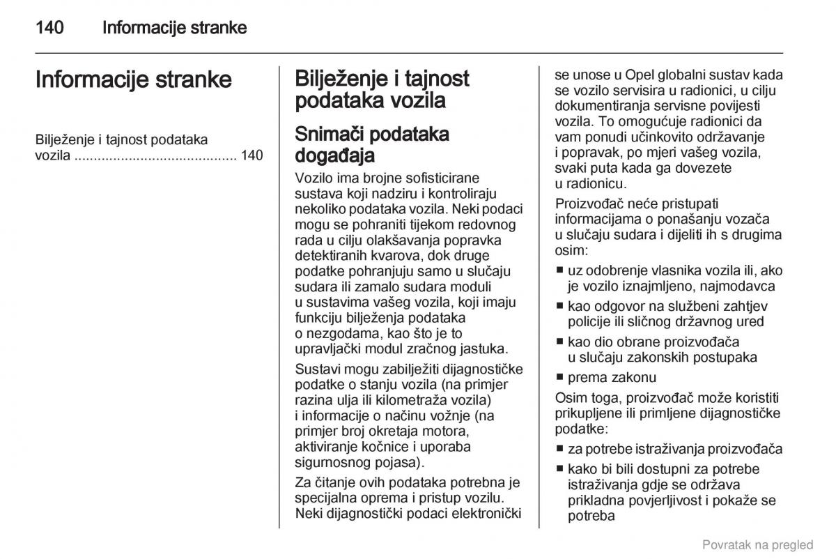 Opel Combo D vlasnicko uputstvo / page 141