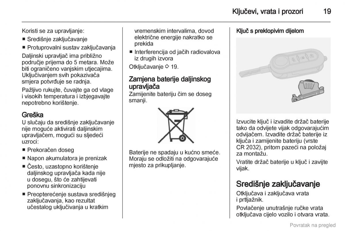 Opel Combo D vlasnicko uputstvo / page 20