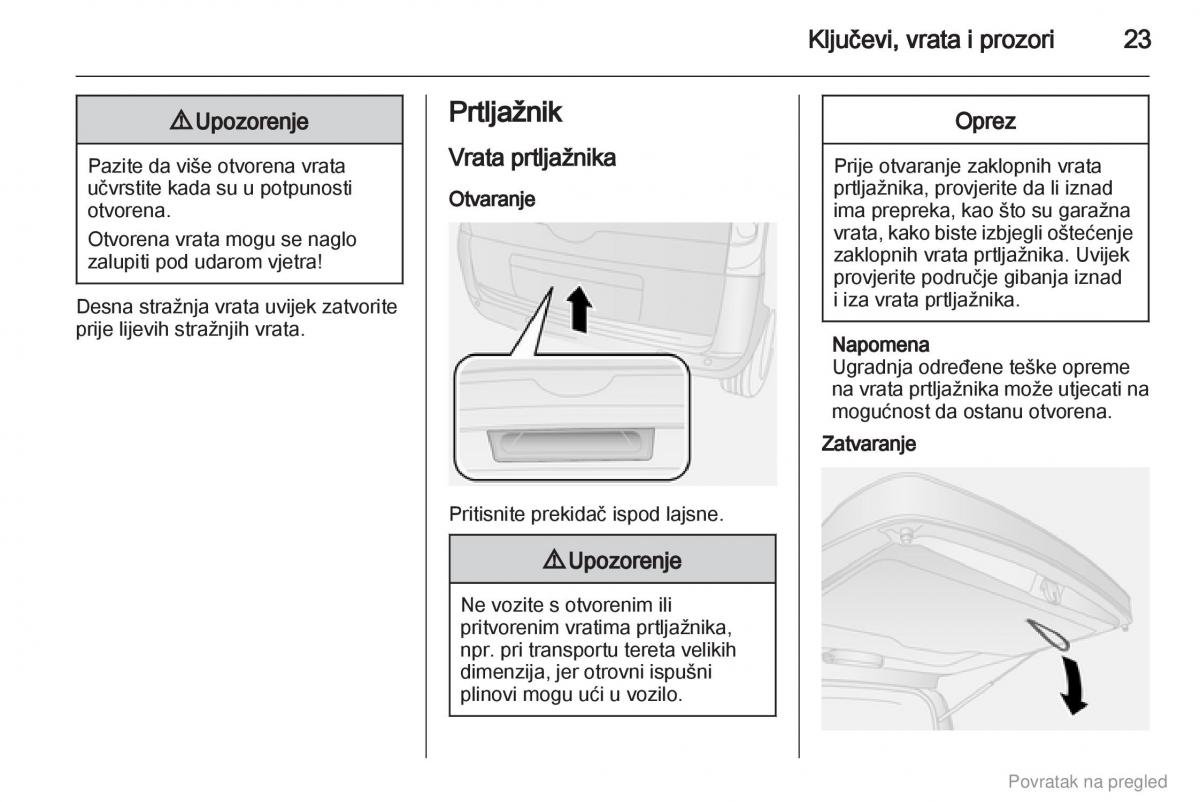 Opel Combo D vlasnicko uputstvo / page 24