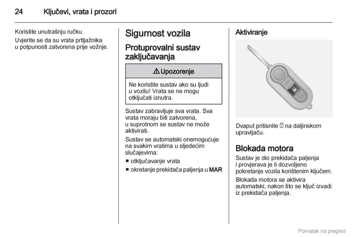 Opel Combo D vlasnicko uputstvo / page 25