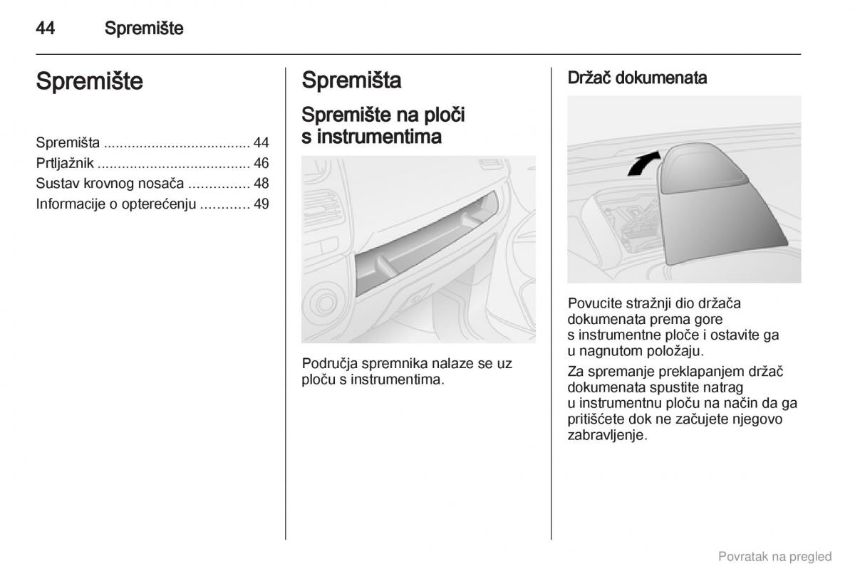 Opel Combo D vlasnicko uputstvo / page 45