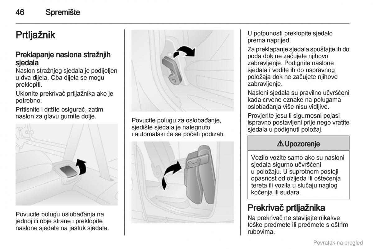 Opel Combo D vlasnicko uputstvo / page 47