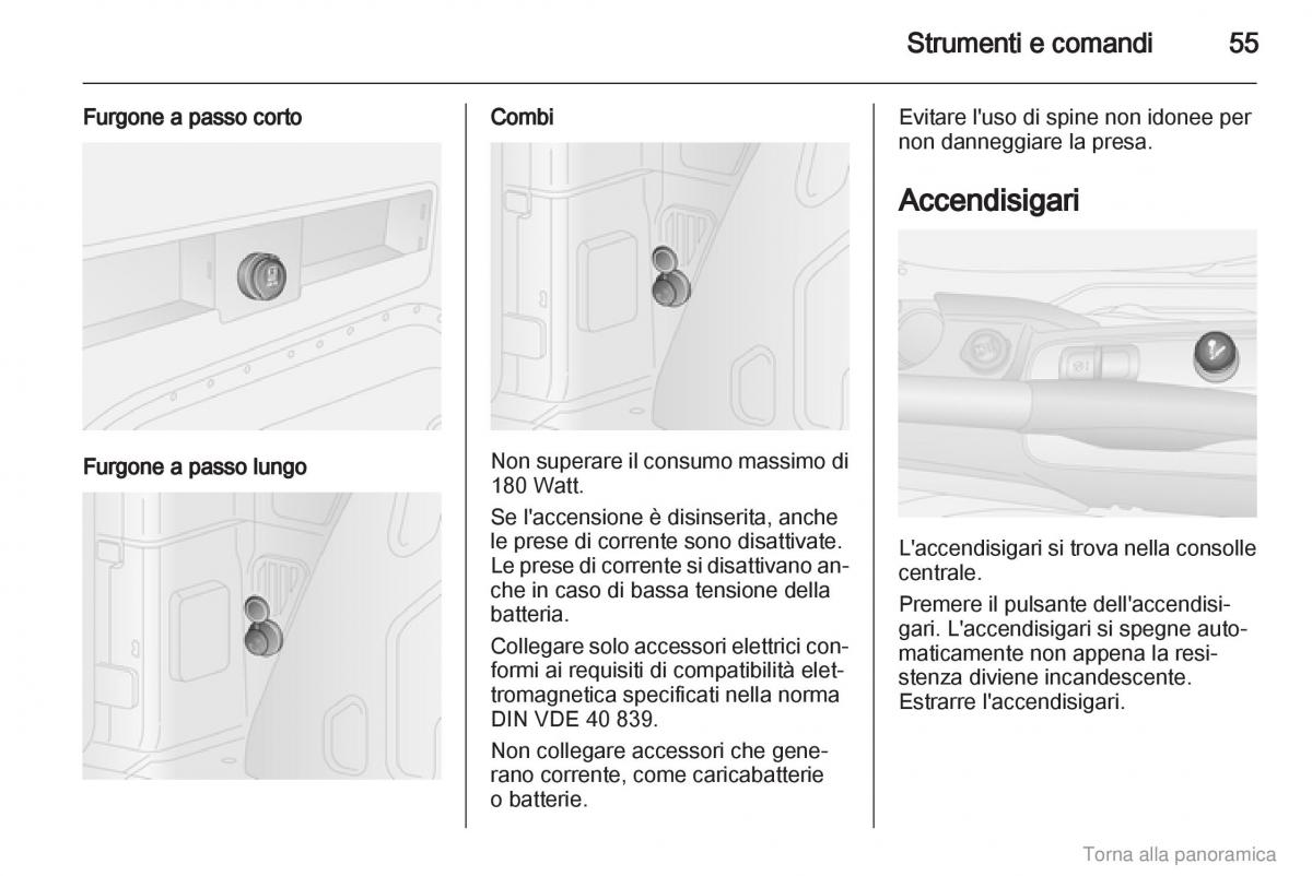 Opel Combo D manuale del proprietario / page 56