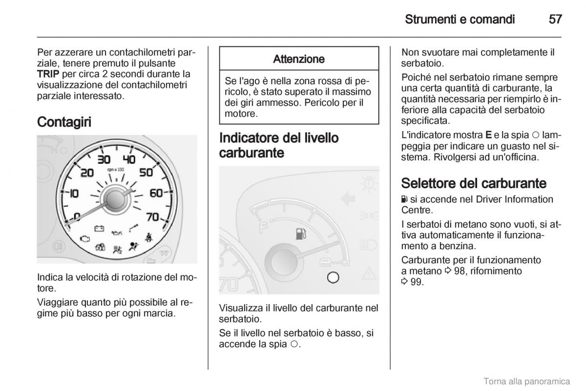 Opel Combo D manuale del proprietario / page 58