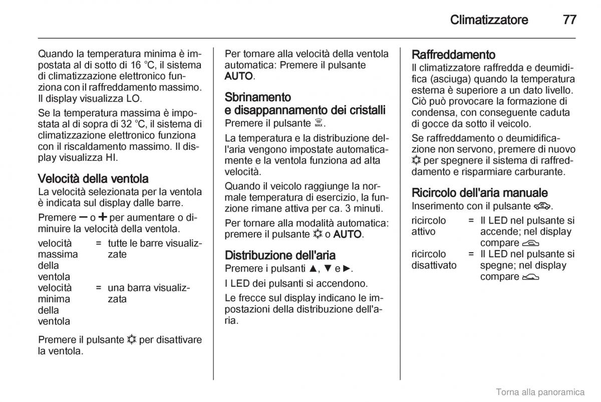 Opel Combo D manuale del proprietario / page 78