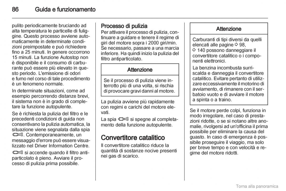 Opel Combo D manuale del proprietario / page 87