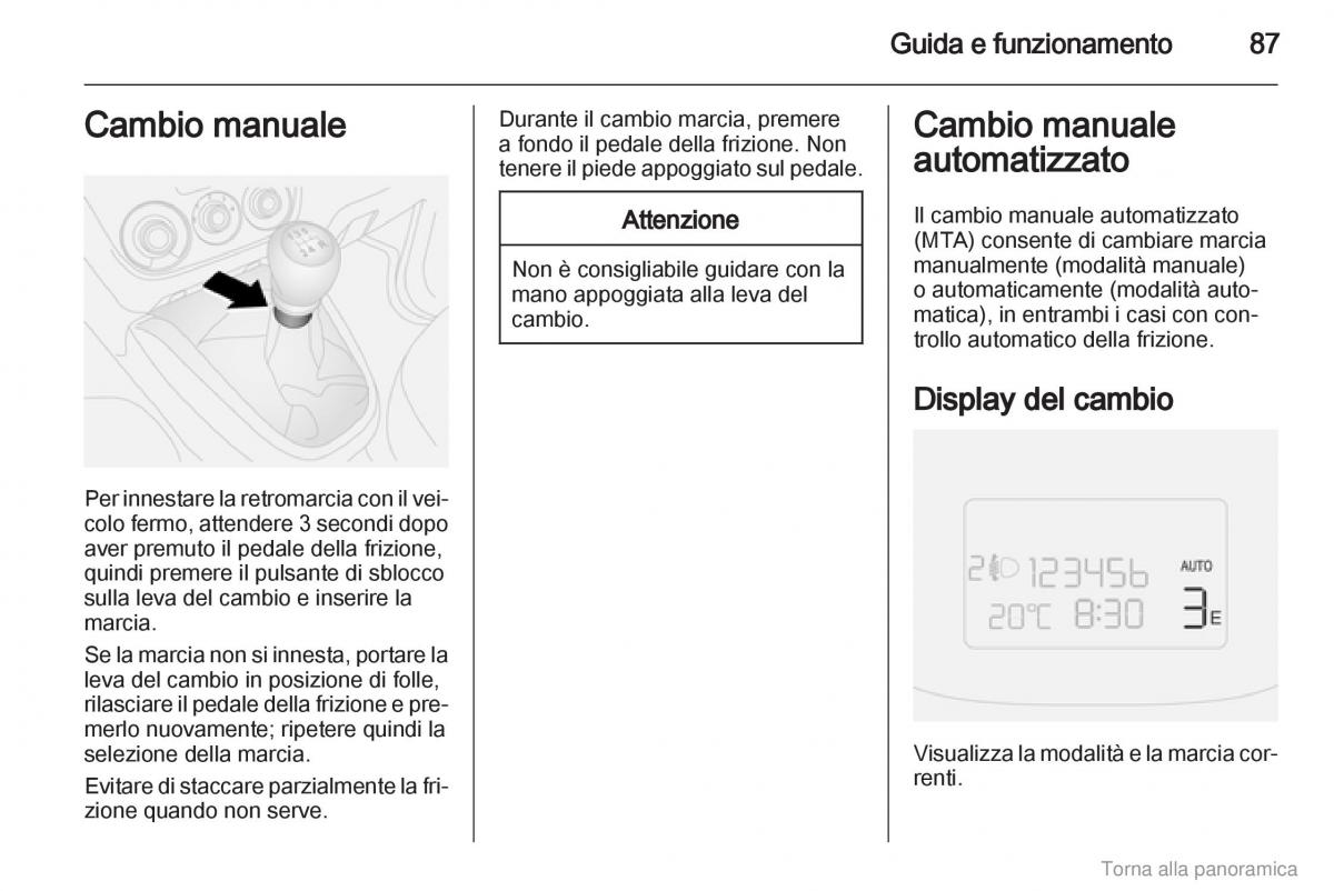 Opel Combo D manuale del proprietario / page 88