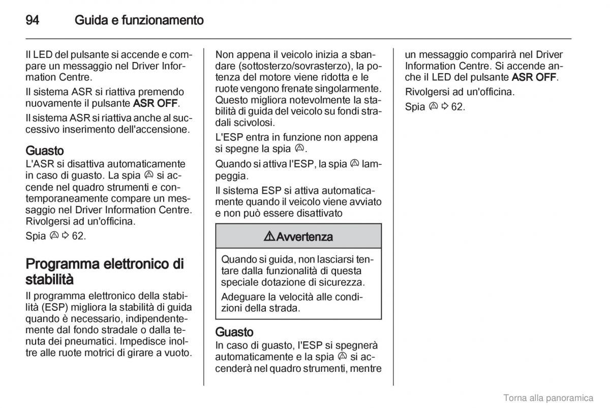 Opel Combo D manuale del proprietario / page 95