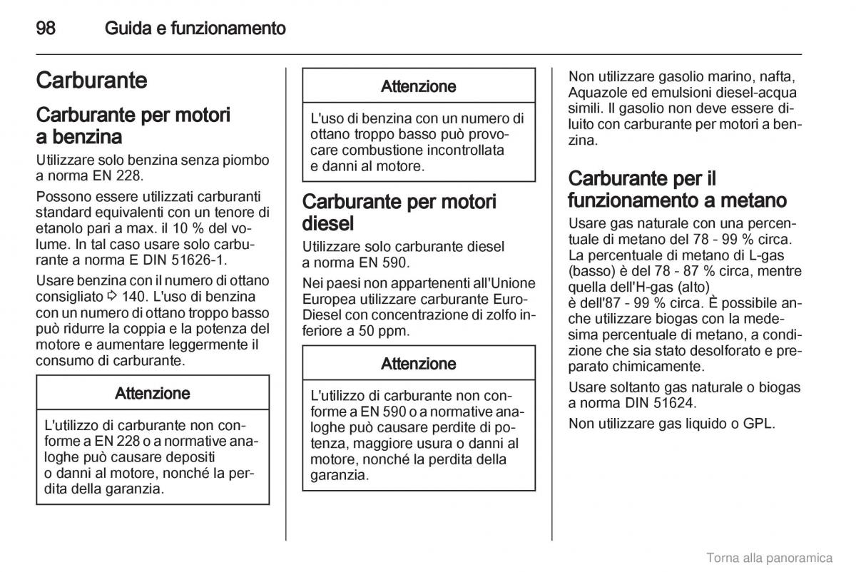 Opel Combo D manuale del proprietario / page 99