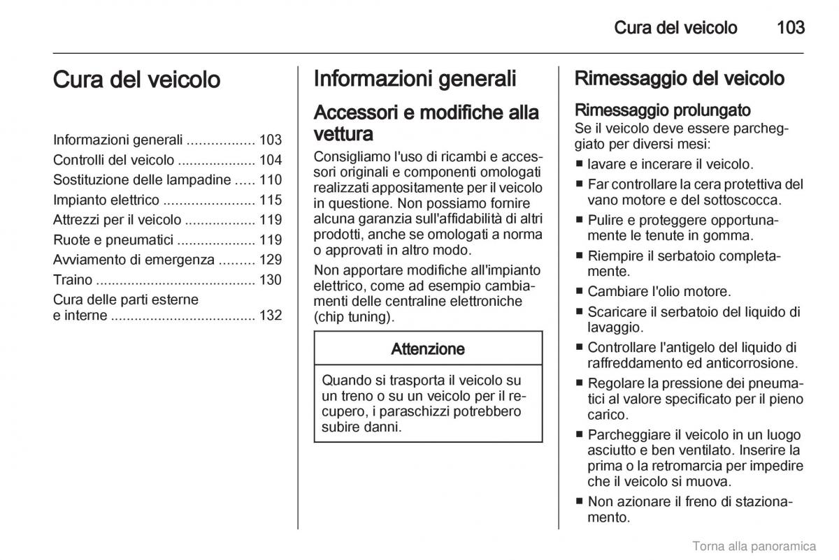 Opel Combo D manuale del proprietario / page 104