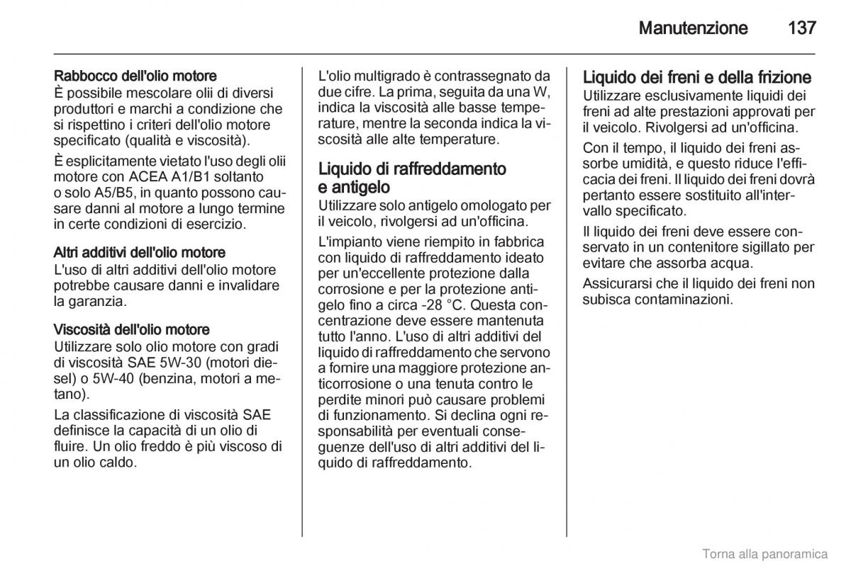 Opel Combo D manuale del proprietario / page 138