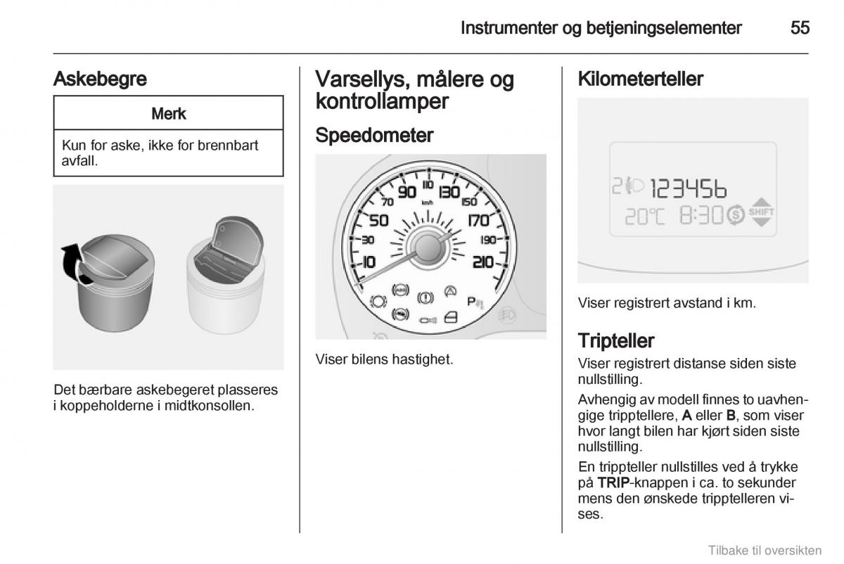 Opel Combo D bruksanvisningen / page 56