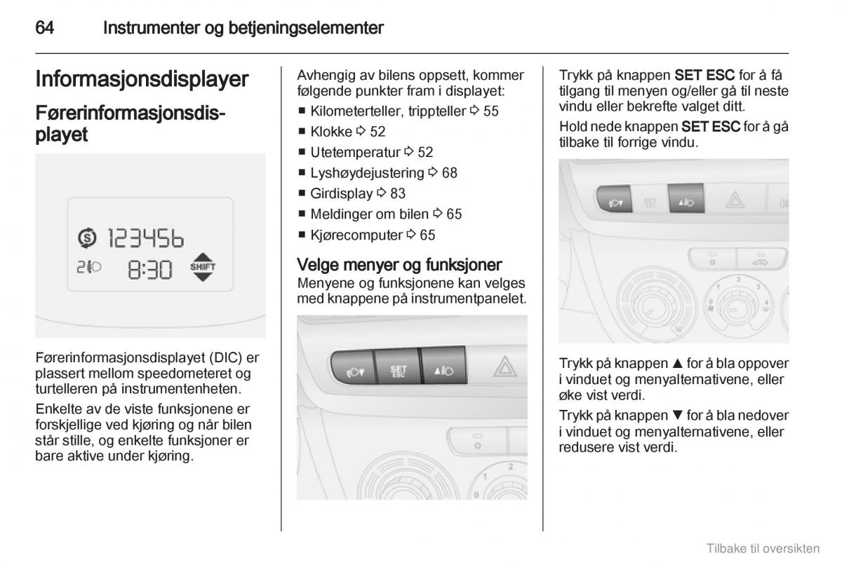 Opel Combo D bruksanvisningen / page 65