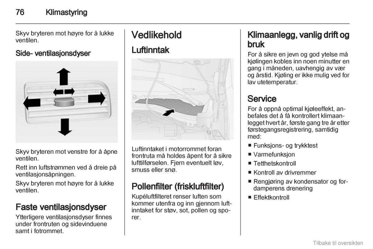 Opel Combo D bruksanvisningen / page 77