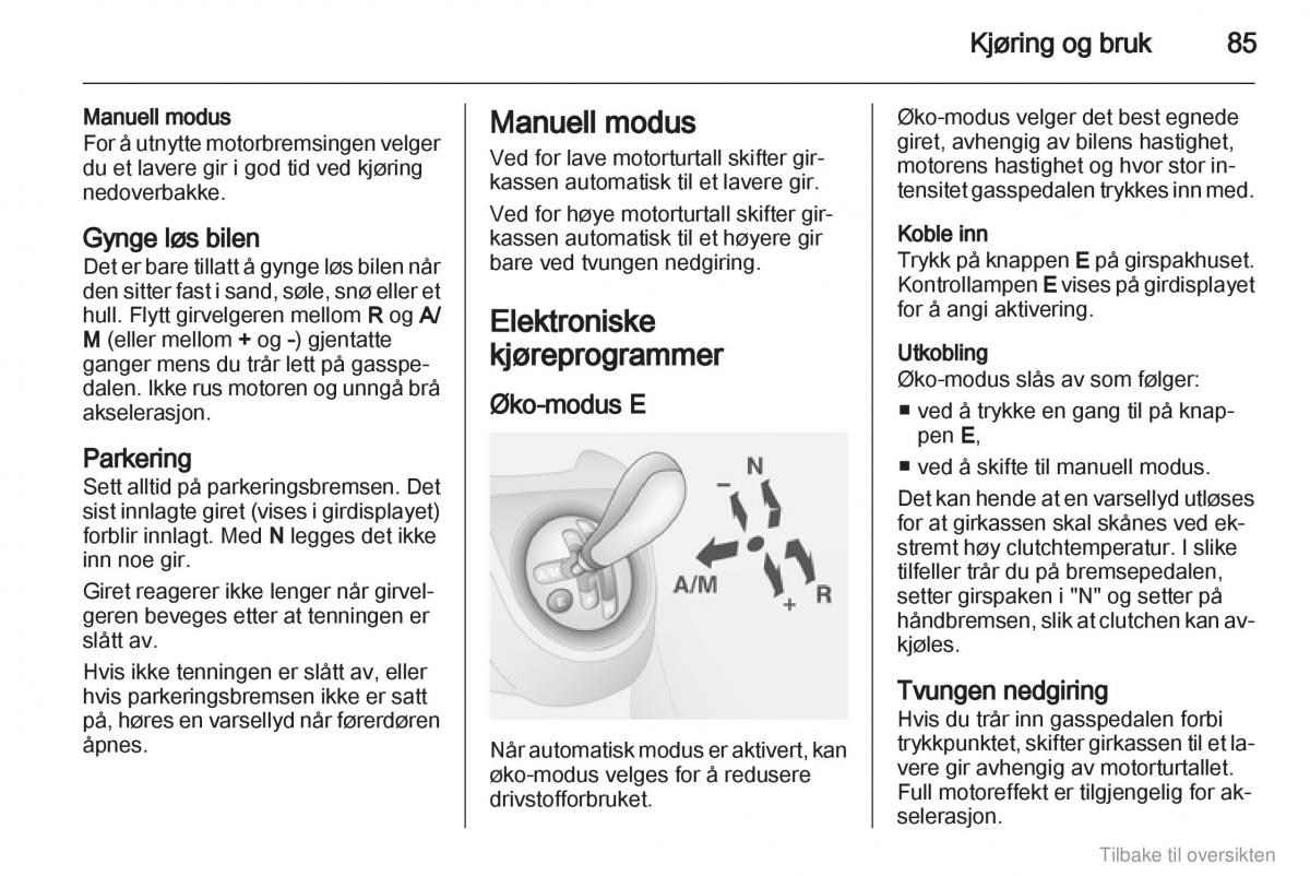 Opel Combo D bruksanvisningen / page 86