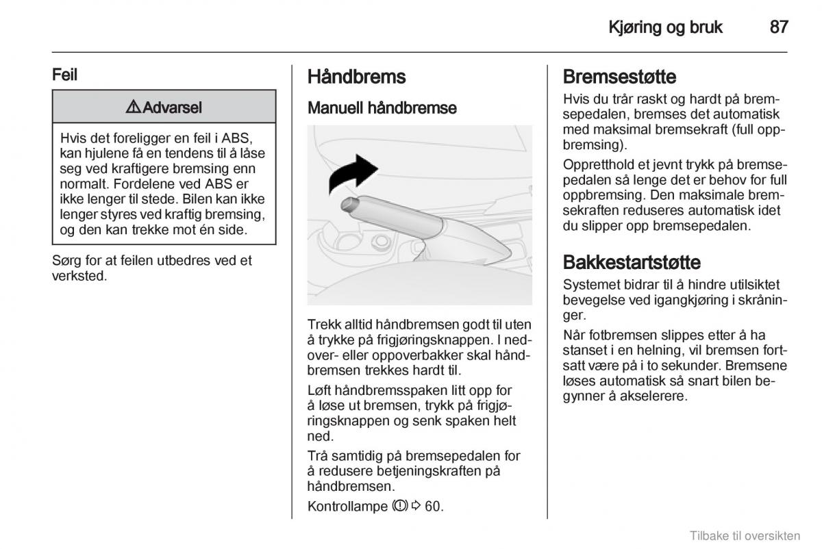 Opel Combo D bruksanvisningen / page 88