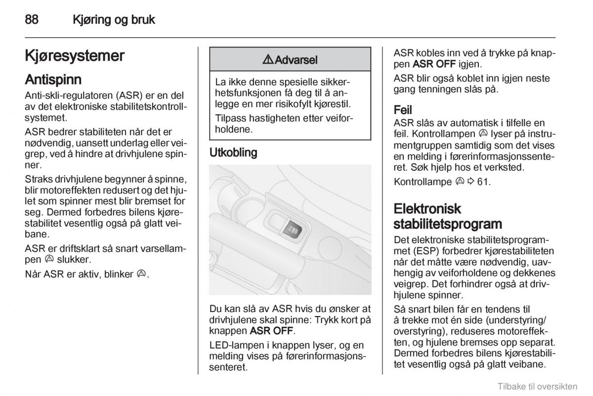 Opel Combo D bruksanvisningen / page 89