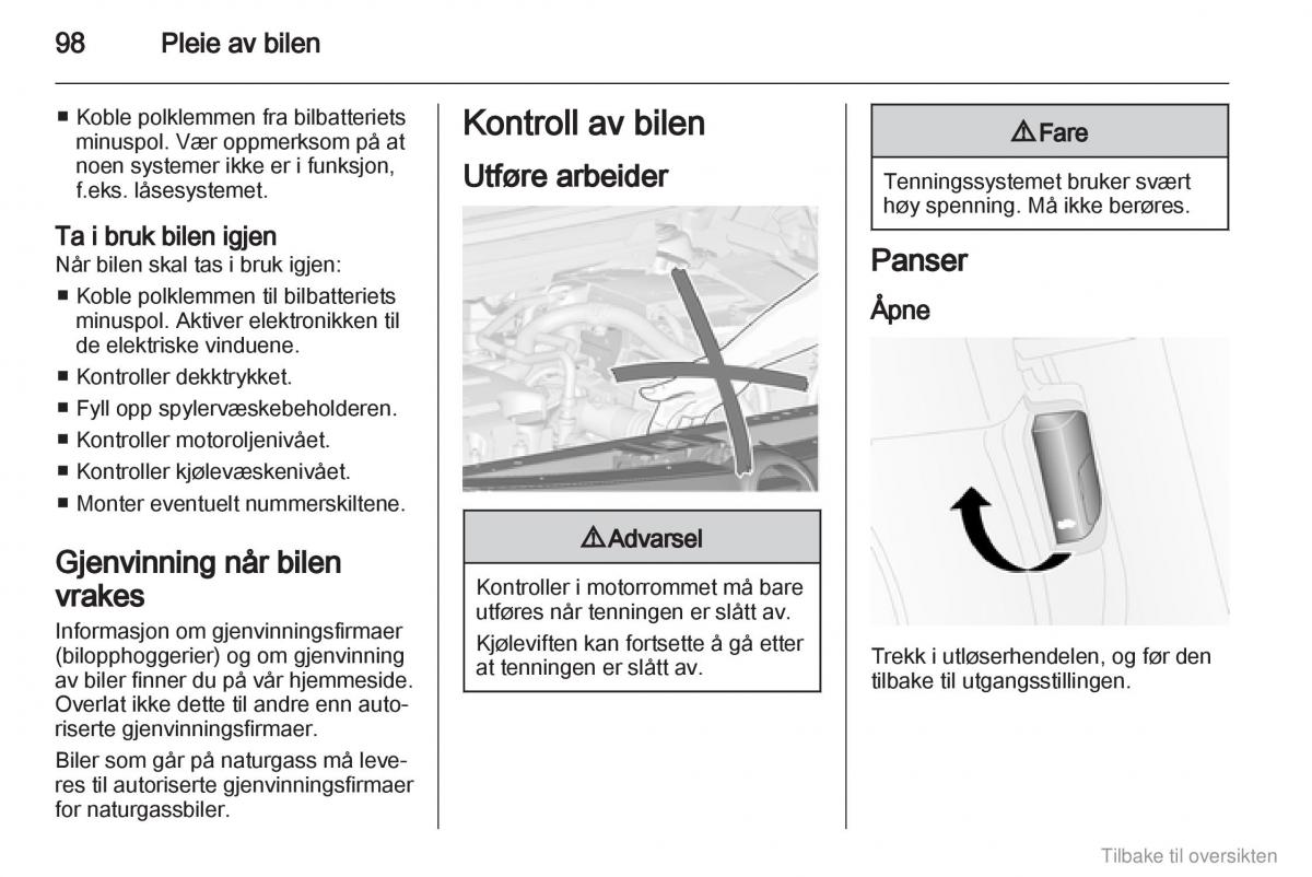 Opel Combo D bruksanvisningen / page 99