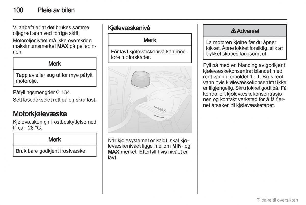 Opel Combo D bruksanvisningen / page 101