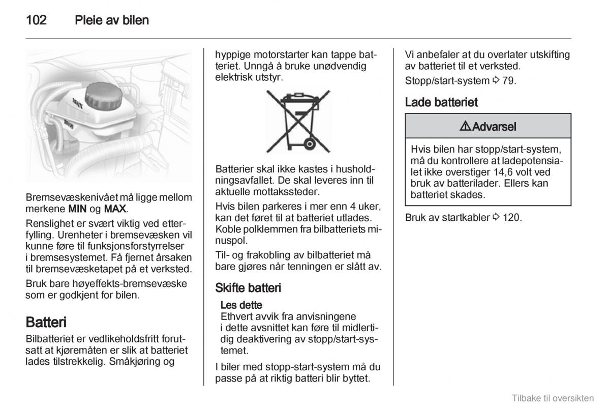 Opel Combo D bruksanvisningen / page 103