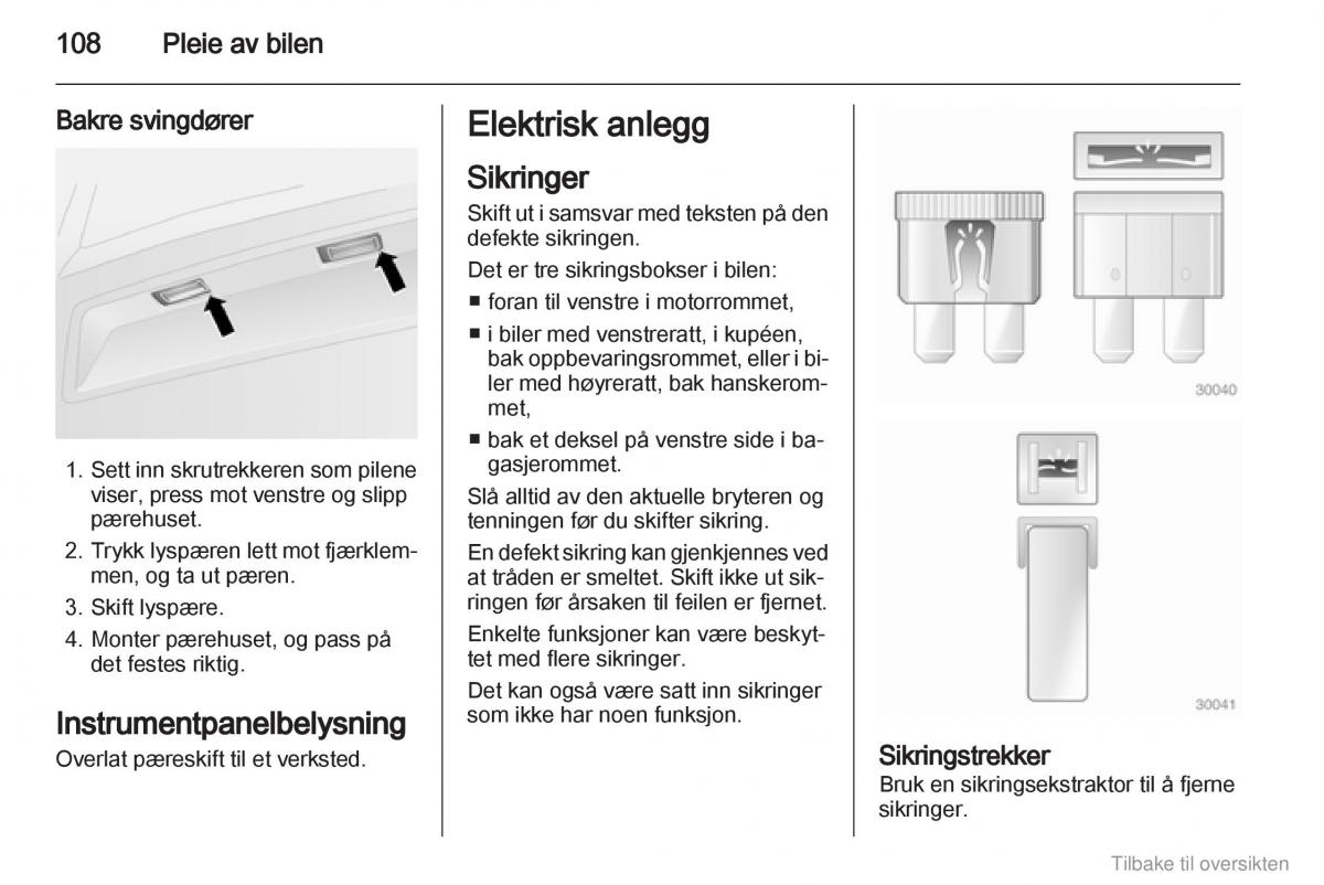 Opel Combo D bruksanvisningen / page 109