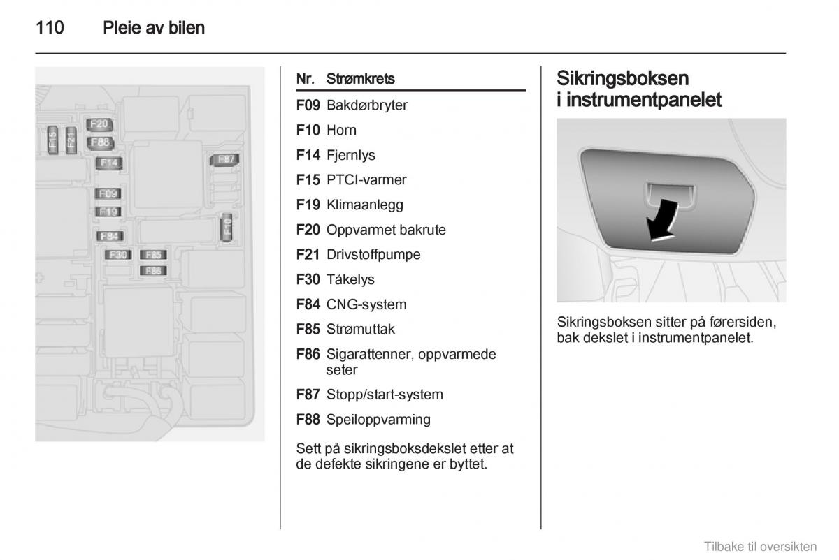 Opel Combo D bruksanvisningen / page 111