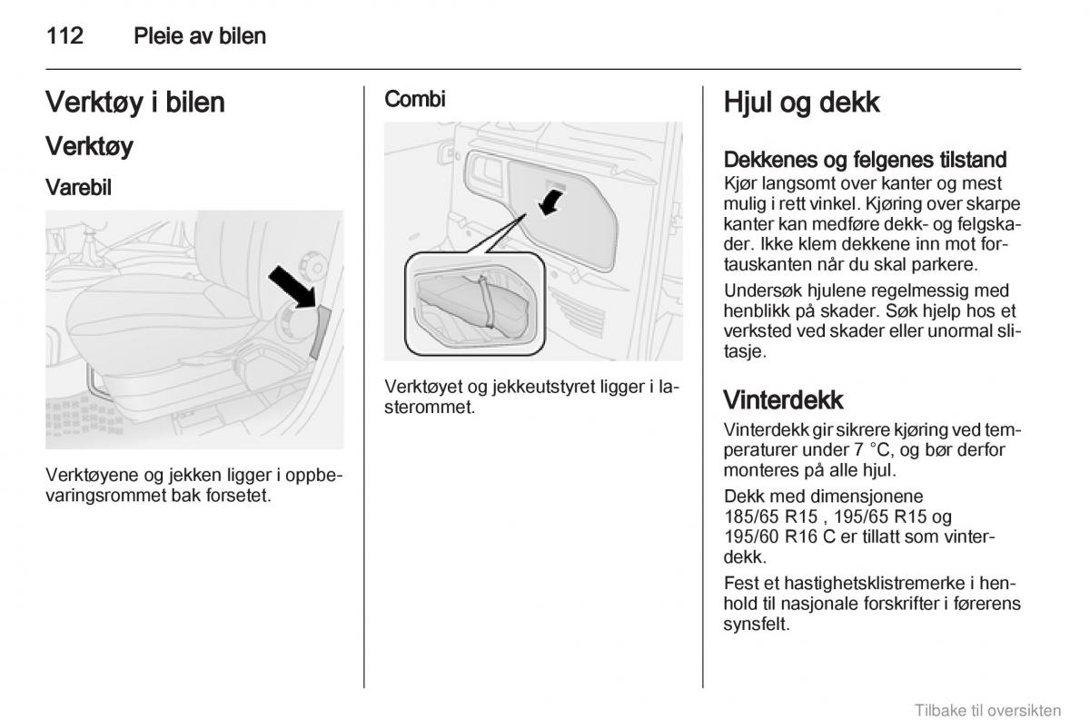 Opel Combo D bruksanvisningen / page 113