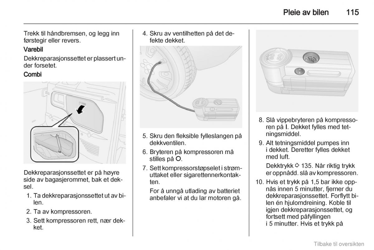 Opel Combo D bruksanvisningen / page 116