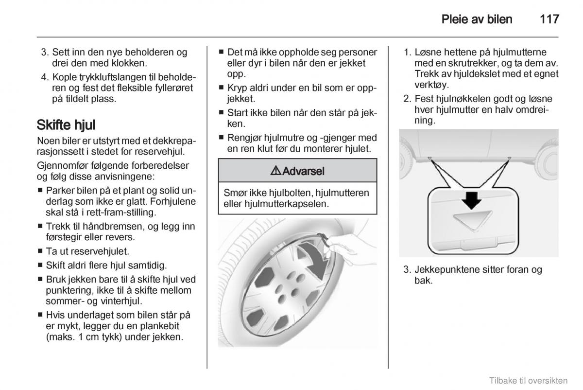 Opel Combo D bruksanvisningen / page 118