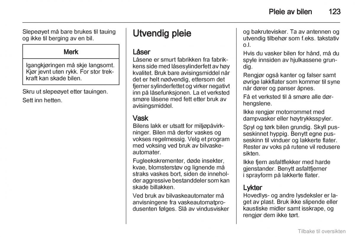 Opel Combo D bruksanvisningen / page 124