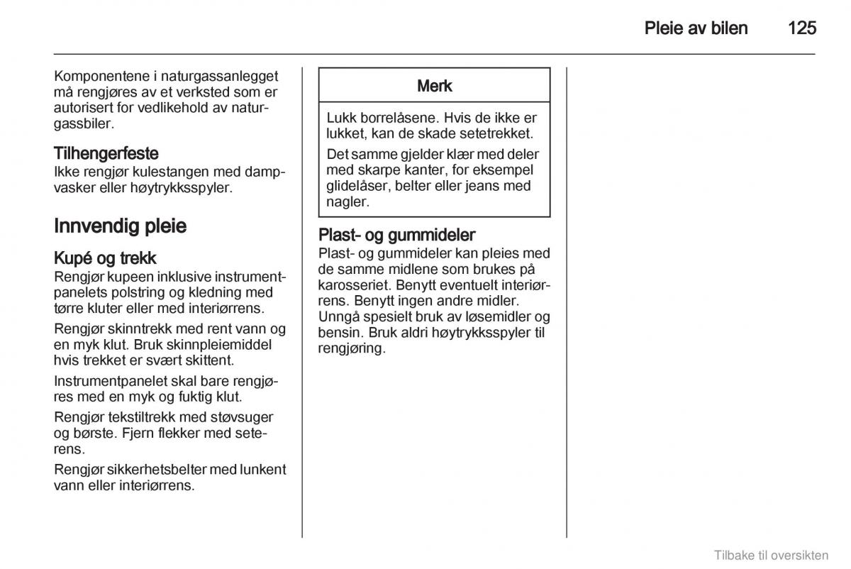 Opel Combo D bruksanvisningen / page 126