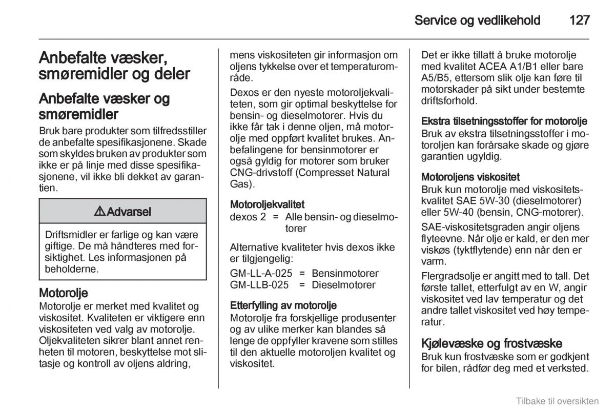 Opel Combo D bruksanvisningen / page 128