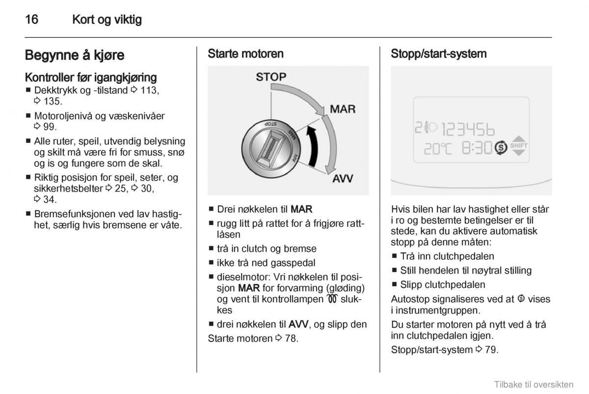 Opel Combo D bruksanvisningen / page 17