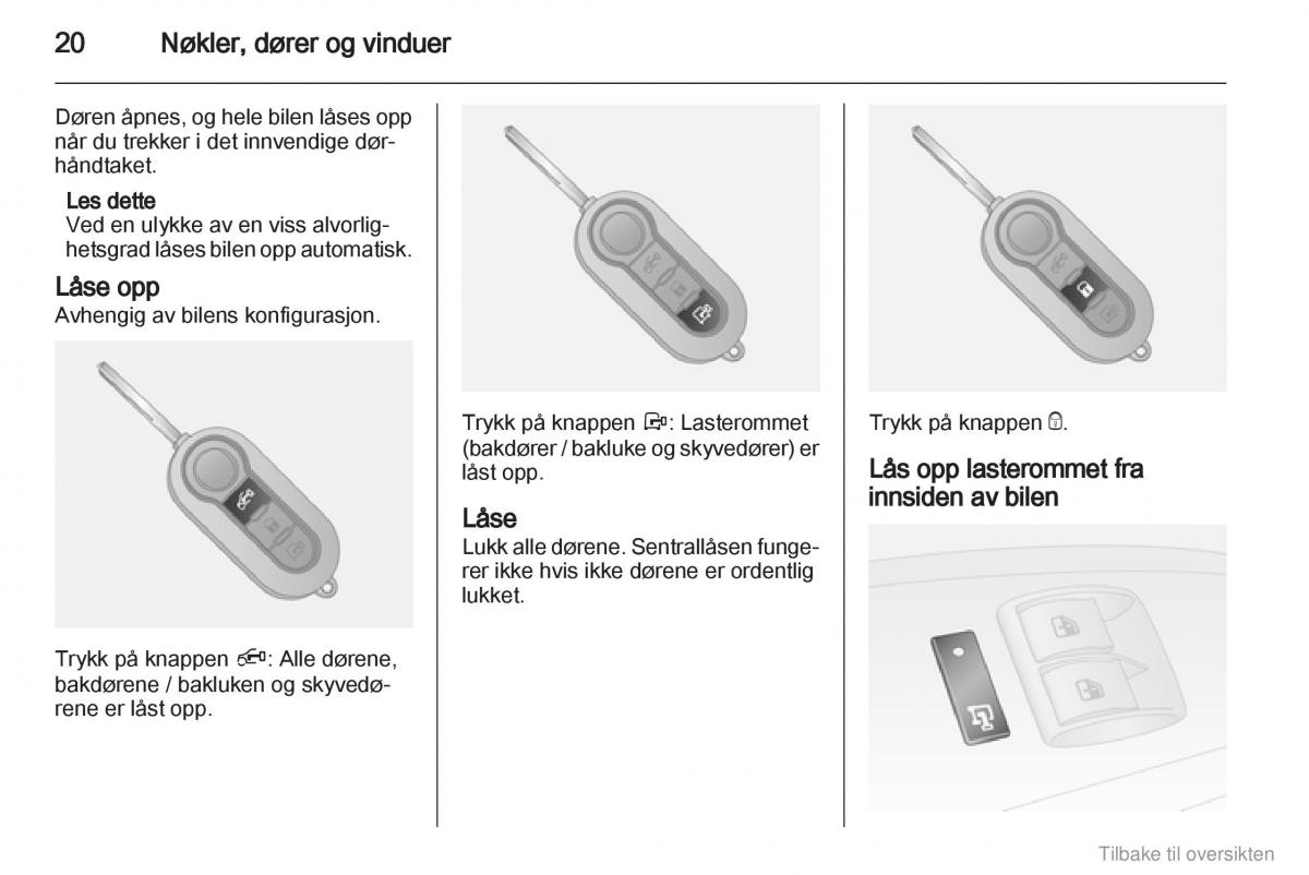 Opel Combo D bruksanvisningen / page 21