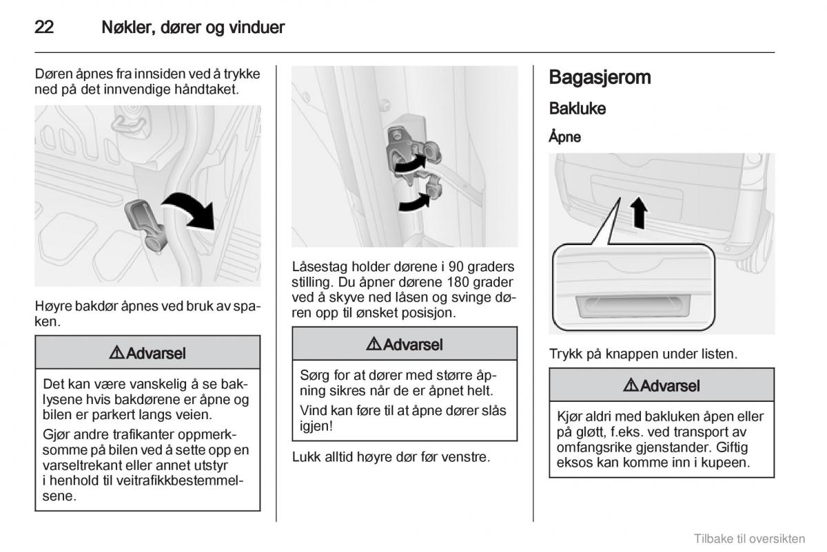 Opel Combo D bruksanvisningen / page 23