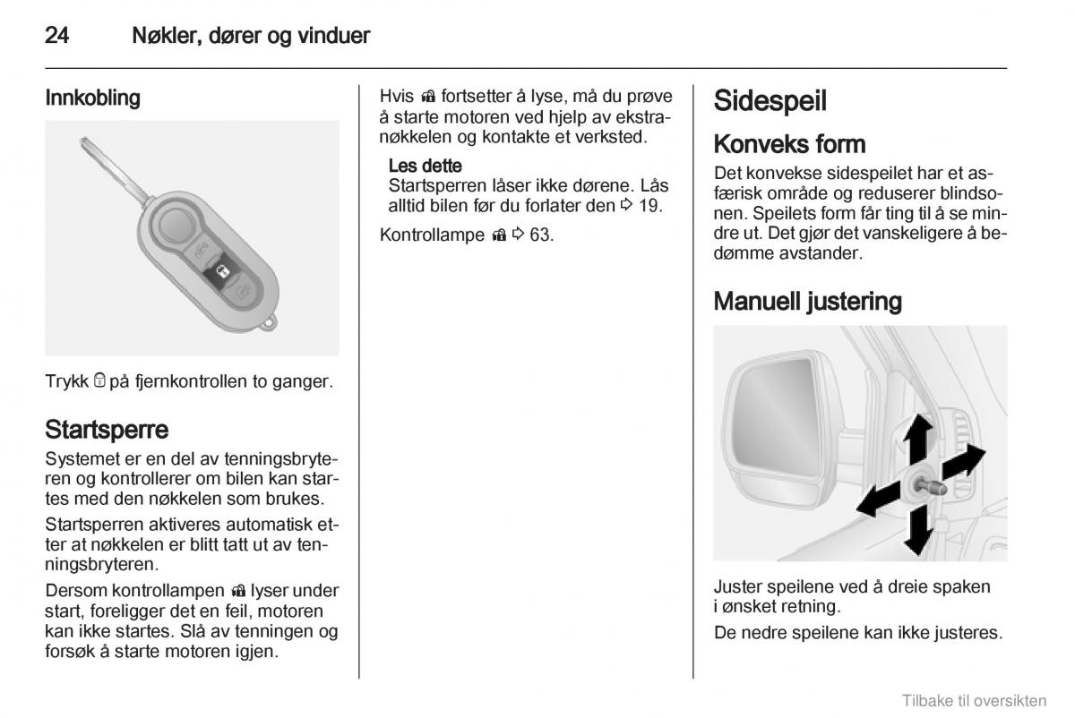 Opel Combo D bruksanvisningen / page 25