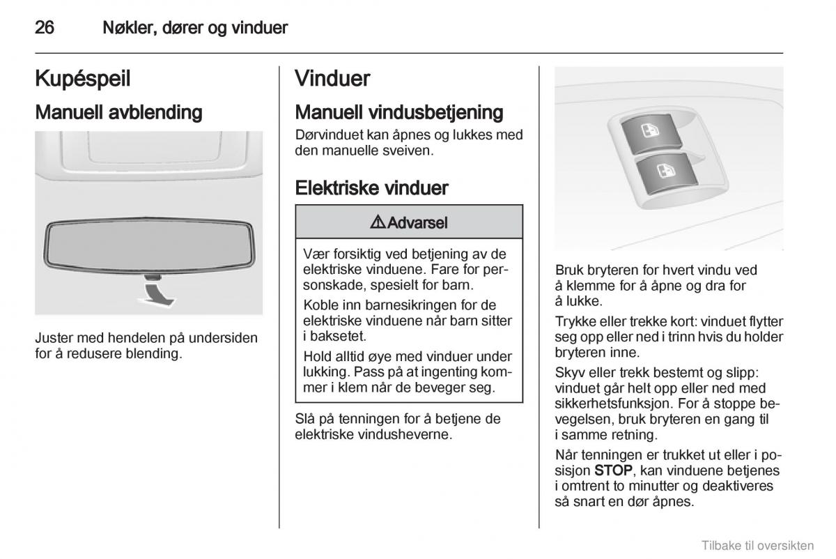 Opel Combo D bruksanvisningen / page 27