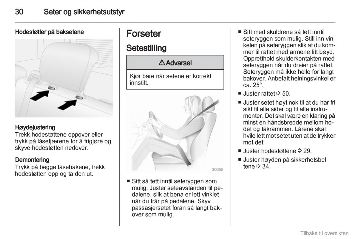 Opel Combo D bruksanvisningen / page 31